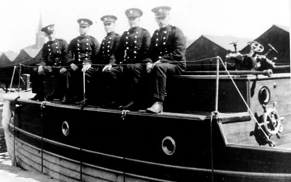 Firemen with the Fire Tender at the Canal Basin, 1940s