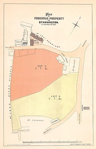 Plan of The Crown and Glove Public house and other land and property at Stannington, for sale