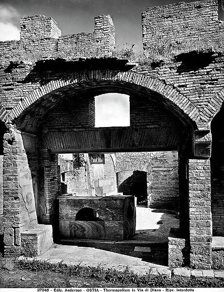 The so-called 'Thermopolium' at Ostia Antica, a tavern dating to the third century A.D