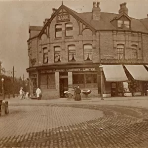Sheffield Banking Company, No. 669 Ecclesall Road at Hunters Bar showing (right) Sharrow Vale Road, c. 1900
