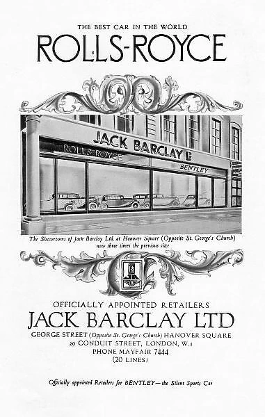 Advert for Jack Barclay & Rolls-Royce, 1935