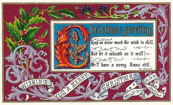 Illuminated manuscript style Christmas card