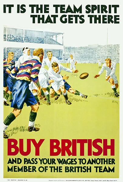 Patriotic poster, Team Spirit, Buy British