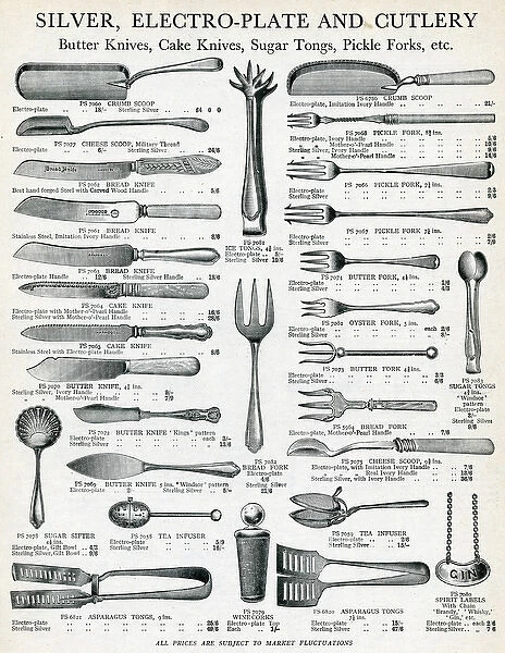 Seletion of sterling silver, electro-plate cutlery 1929