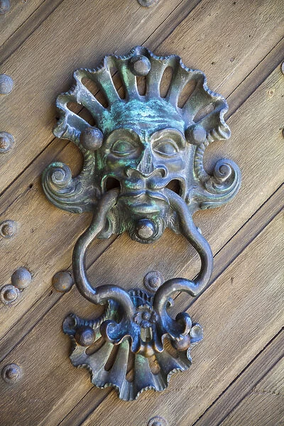 Ornate Door-Knocker, Neuburg Castle, Neuburg an der Donau, Upper Bavaria, Germany
