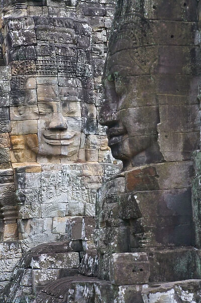 Buddhist statues at Bayon Temple, Angkor Thom, UNESCO World Heritage site