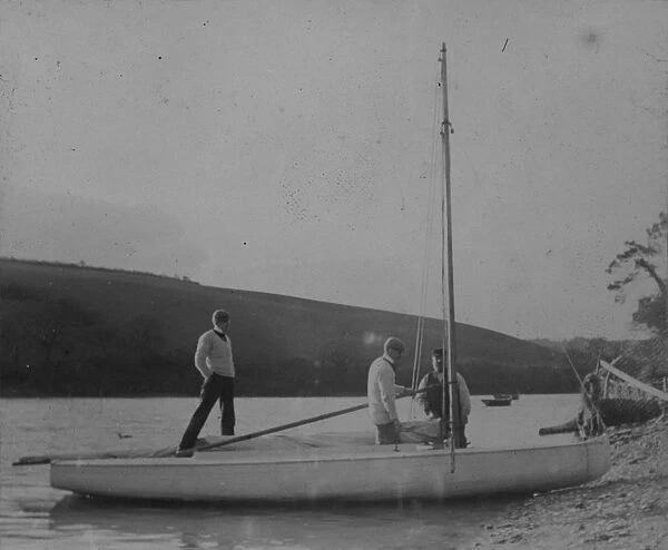 Small leisure yacht, Coombe, Kea, Cornwall. Early 1900s