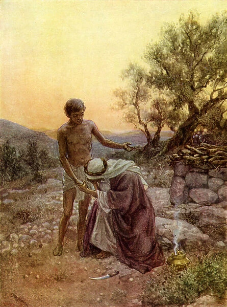 Abraham and Isaac at Mount Moriah - Bible