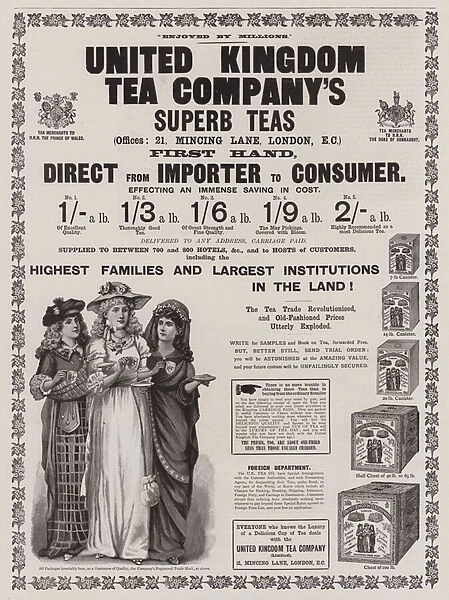 Advertisement, United Kingdom Tea Company (engraving)