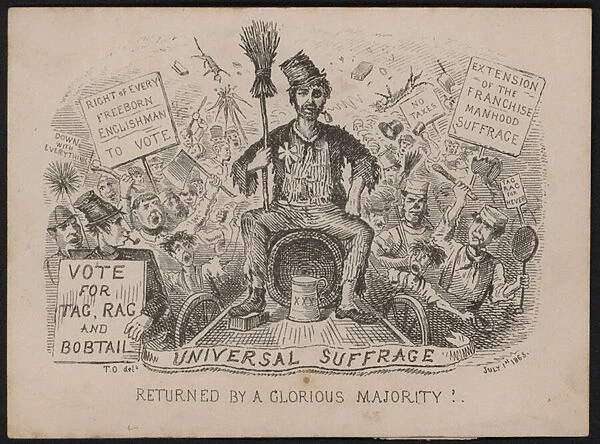 Anti universal suffrage cartoon in the lead up to the 1867 Reform Act (engraving)