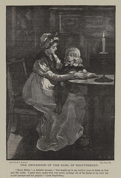The childhood of the Earl of Shaftesbury (engraving)