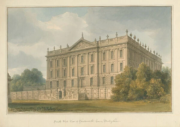 Derbyshire - Chatsworth House, 1812 (w  /  c on paper)