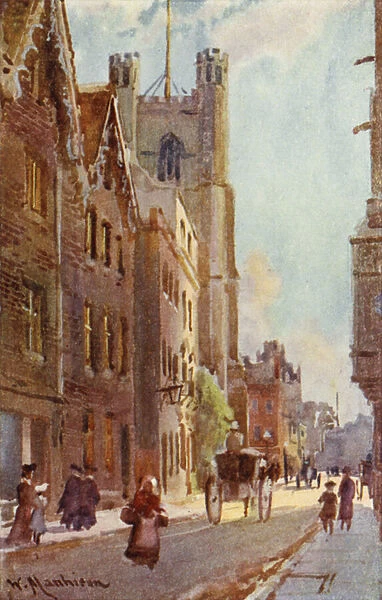 Great St Mary s, from Trinity Street (colour litho)