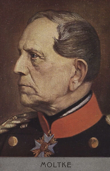 Helmuth von Moltke the Elder, German Field Marshal (colour litho)