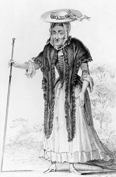 Jane Lewson, remarkable for her age and peculiarities, 1821 (engraving)