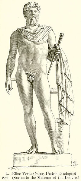 L. Aelius Verus Caesar, Hadrians Adopted Son. (engraving)
