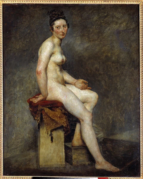 Naked sitting says Miss Rose. Painting by Eugene Delacroix (1798-1863), 19th century