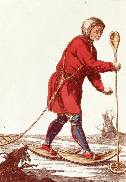 An Ostiak Hunting Ermine (coloured engraving)