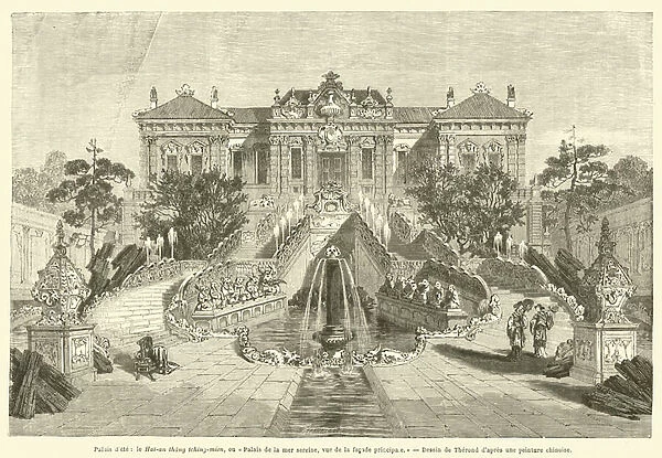 Palais d ete, le Hai-an thang tching-mien, ou Palais de la mer sereine, vue de la facade principale (engraving)