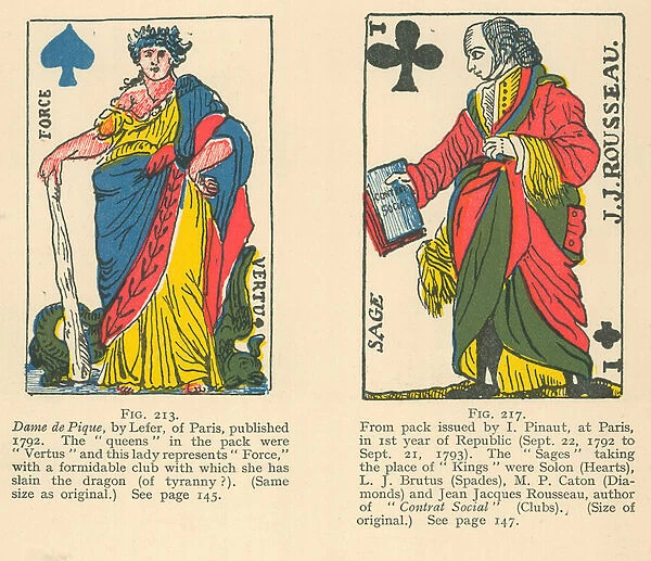 Playing cards of the French Revolutionary period (colour litho)