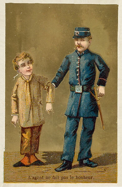 The policeman does not bring happiness (chromolitho)