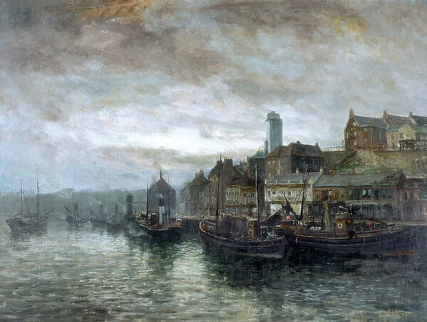 Quayside at North Shields, c. 1890-1910 (oil on canvas)