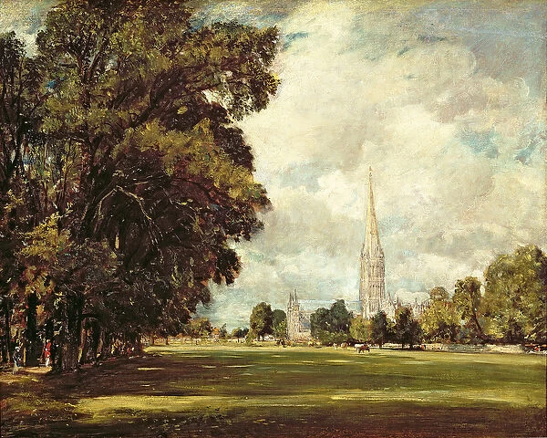 Salisbury Cathedral from Lower Marsh Close, 1820 (oil on canvas)