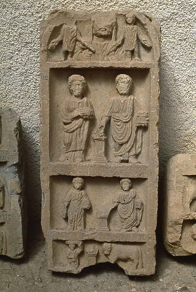 Stela with human figures, High Imperial Period (27 BC-395 AD) (stone)