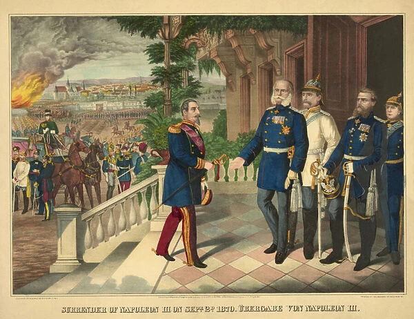 Surrender of Napoleon III on September 2nd 1870, Ubergabe von Napoleon III, pub