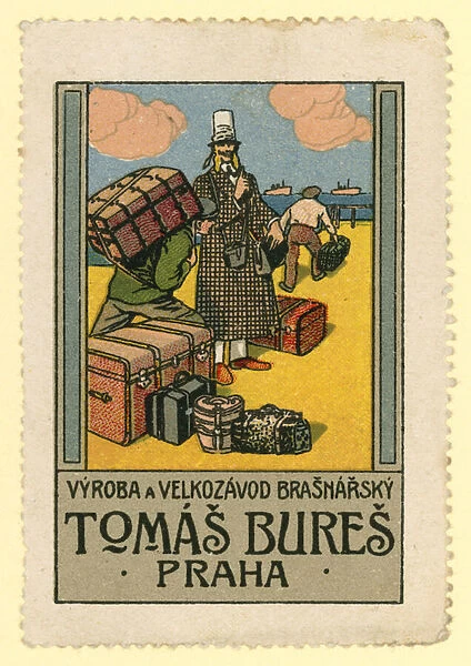 Tomas Bures travelling cases, Prague (colour litho)