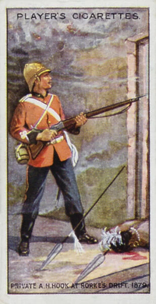 Victoria Cross: Private A H Hook, at Rorkes Drift, 1879 (colour litho)