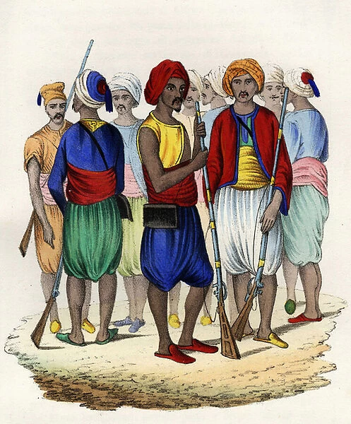 Zouaves, indigenous tirailleurs of the French army of Africa, trained in 1830