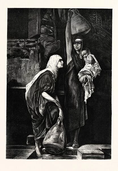 Fellah Women at the Fountain, Engraving 1882
