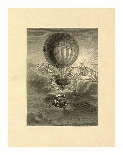 French balloonist Jacques Alexandre Ca sar Charles receiving a wreath from Apollo