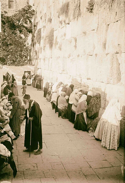 Jews Wailing Wall 1898 Jerusalem Israel