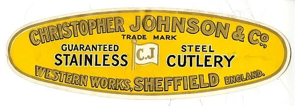 Advertisement: Christopher Johnson and Co. Cutlery, Western Works, Portobello Street