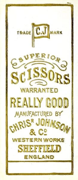 Advertisement: Christopher Johnson and Co. Superior Scissors, Western Works, Portobello Street