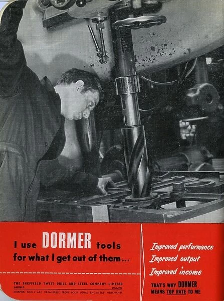 Advertisement for Dormer  /  The Sheffield Twist Drill and Steel Co. Ltd. Summerfield Street, 1957