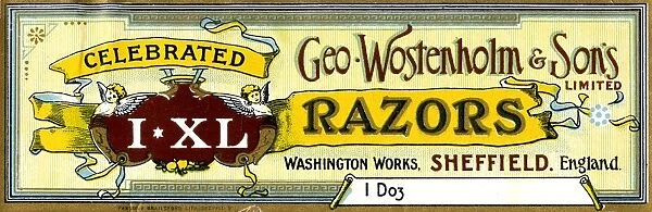 Advertisement: George Wostenholm and Son Ltd. razors, Washington Works, Wellington Street