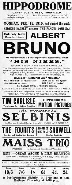 Advertisement: Hippodrome Theatre  /  Cinema, Cambridge Street, 1915