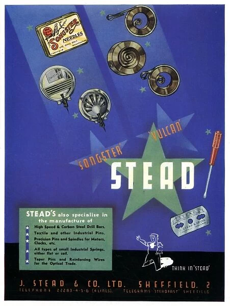 Advertisement for J Stead and Co. Manor Works, Cricket Inn Road, Sheffield, 1947