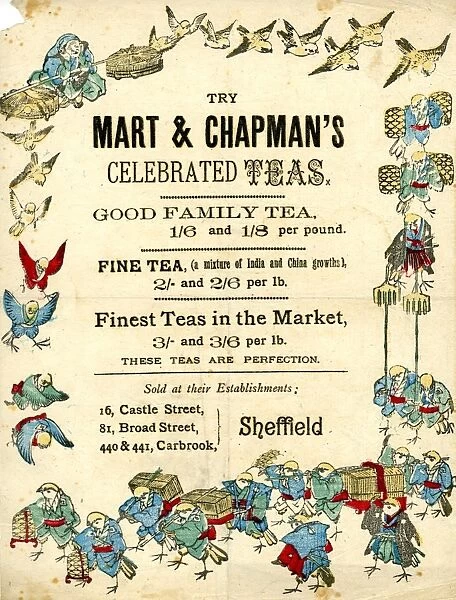Advertisement for Mart and Chapmans celebrated teas