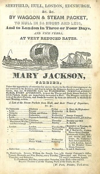 Advertisement for Mary Jackson, Carrier, 1837