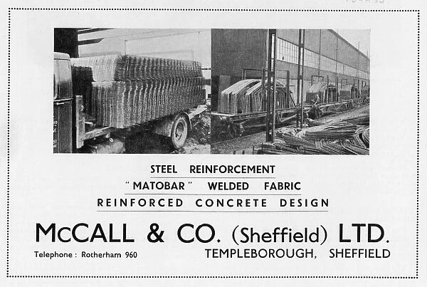 Advertisement for McCall and Co. (Sheffield) Ltd. Templeborough, 1939