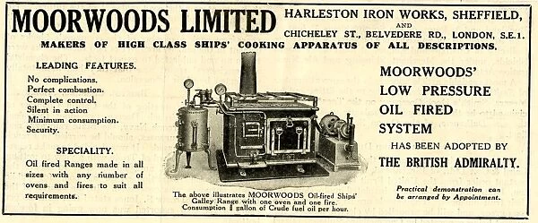 Advertisement for Moorwoods Ltd. Harleston Iron Works, Sheffield