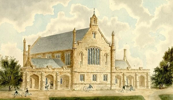 Architects drawing for the Collegiate School in Collegiate Crescent by Robert Potter, 1835