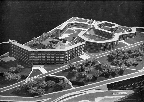 Architects model of Sheffields Park Hill Flats, 1960s