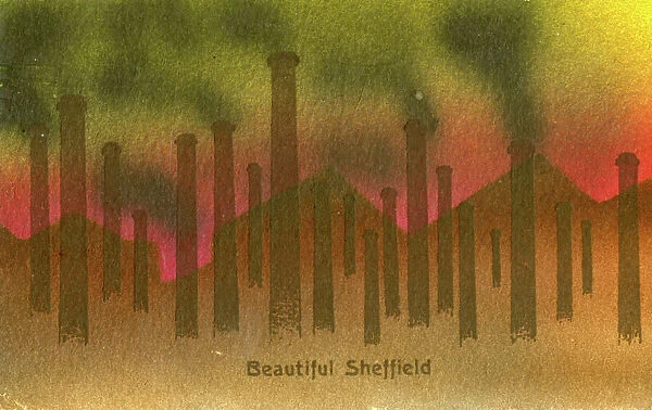 Beautiful Sheffield, postally used 1909