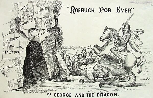 Cartoon: Roebuck For Ever, St George and the Dragon, 1860s -1870s