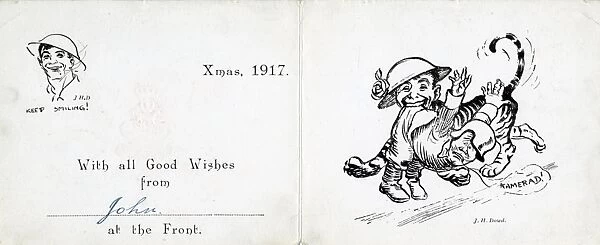 Christmas card from John, York and Lancs Regiment, 2  /  4th Hallamshire Battalion at the Front, 1917